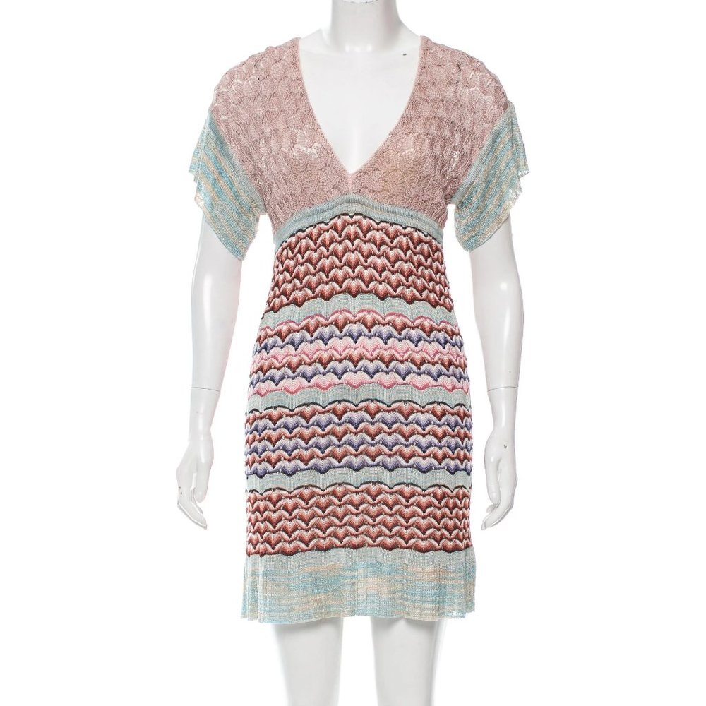 Missoni Open Knit Patterned Mini Dress, Small